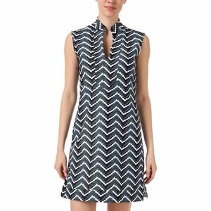 Jude Connally Kristen Zig Zag Printed Sleeveless Mini Shift Dress Womens Size M